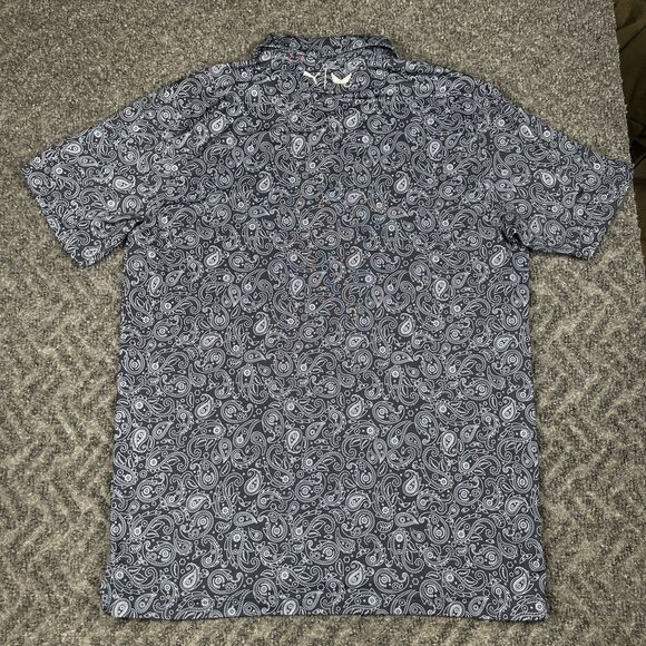 Puma Volition America Shirt Mens Medium Blue Paisley Print Performance Golf Polo - Picture 6 of 7
